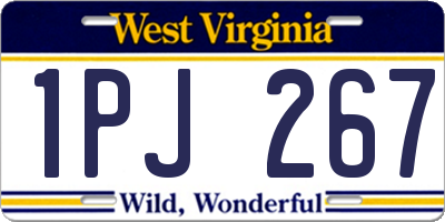 WV license plate 1PJ267