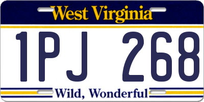 WV license plate 1PJ268