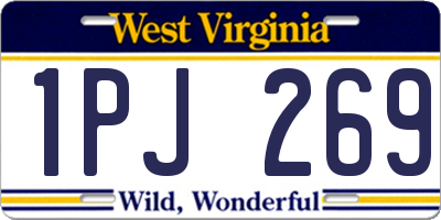 WV license plate 1PJ269