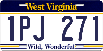 WV license plate 1PJ271