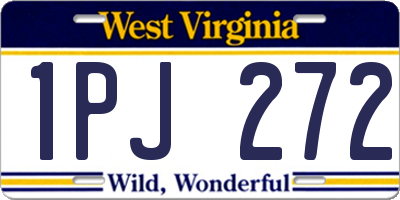WV license plate 1PJ272