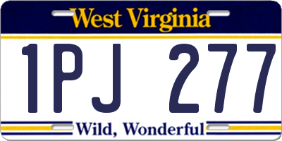 WV license plate 1PJ277