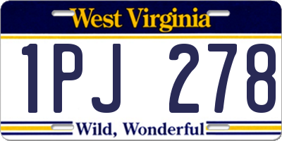 WV license plate 1PJ278