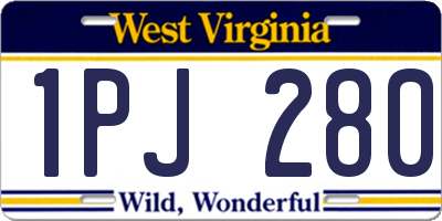 WV license plate 1PJ280