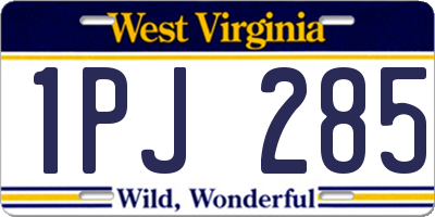 WV license plate 1PJ285
