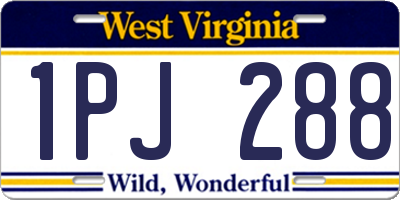 WV license plate 1PJ288