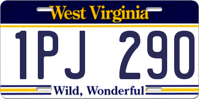 WV license plate 1PJ290