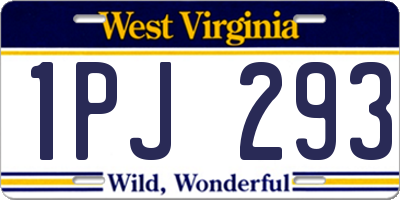 WV license plate 1PJ293