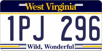 WV license plate 1PJ296