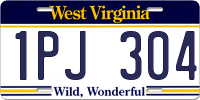 WV license plate 1PJ304