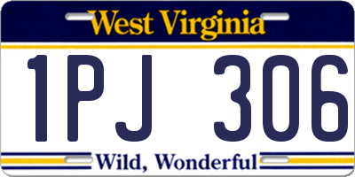 WV license plate 1PJ306