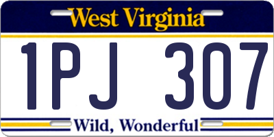 WV license plate 1PJ307