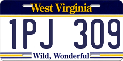 WV license plate 1PJ309