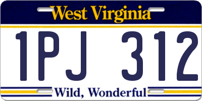 WV license plate 1PJ312