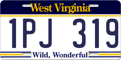 WV license plate 1PJ319