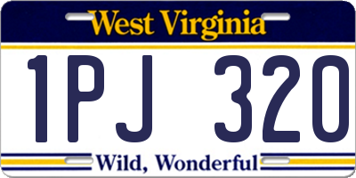 WV license plate 1PJ320