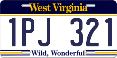 WV license plate 1PJ321
