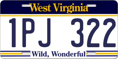 WV license plate 1PJ322