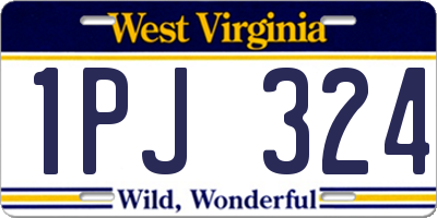 WV license plate 1PJ324