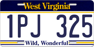 WV license plate 1PJ325