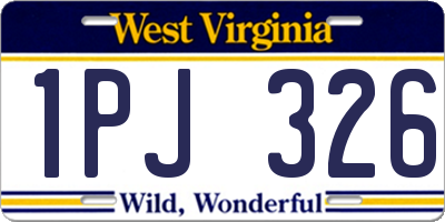 WV license plate 1PJ326