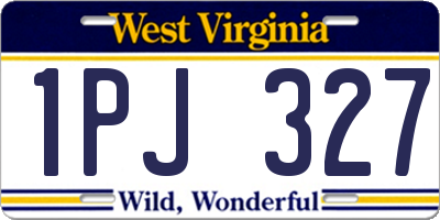 WV license plate 1PJ327