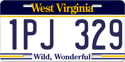 WV license plate 1PJ329