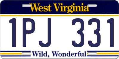 WV license plate 1PJ331