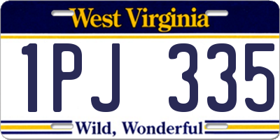 WV license plate 1PJ335