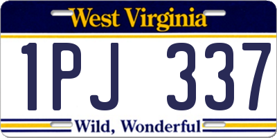 WV license plate 1PJ337