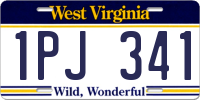 WV license plate 1PJ341