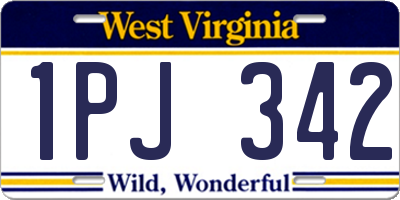 WV license plate 1PJ342