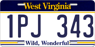 WV license plate 1PJ343