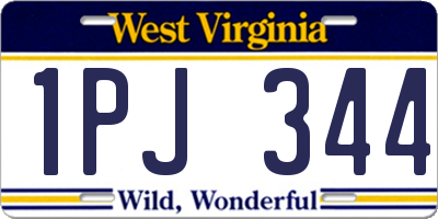 WV license plate 1PJ344