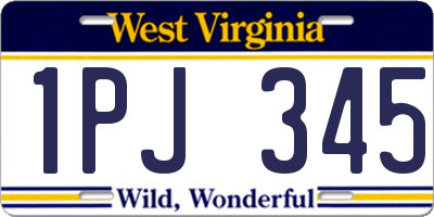 WV license plate 1PJ345