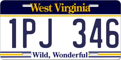 WV license plate 1PJ346