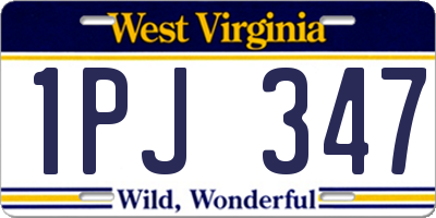 WV license plate 1PJ347