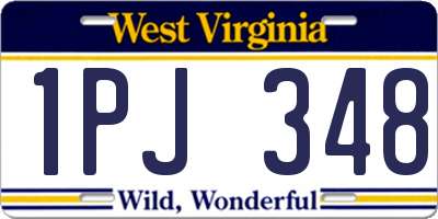 WV license plate 1PJ348