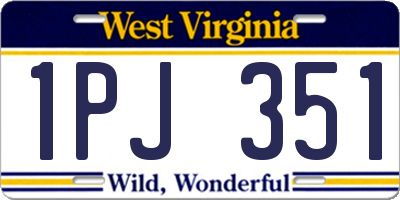 WV license plate 1PJ351
