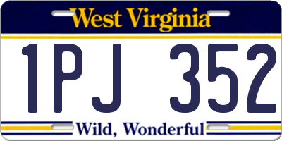 WV license plate 1PJ352