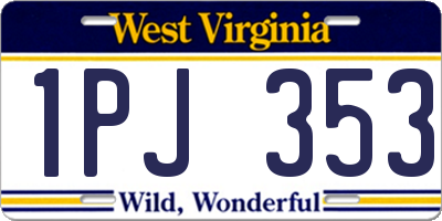 WV license plate 1PJ353