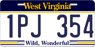 WV license plate 1PJ354