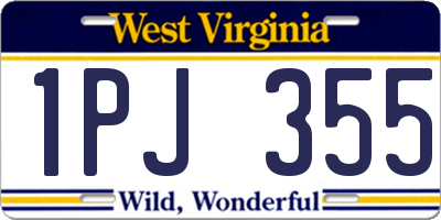 WV license plate 1PJ355