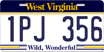 WV license plate 1PJ356