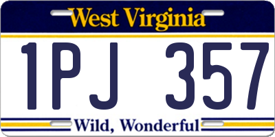 WV license plate 1PJ357
