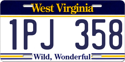 WV license plate 1PJ358