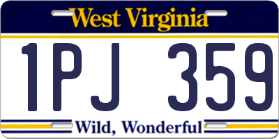 WV license plate 1PJ359