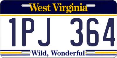WV license plate 1PJ364