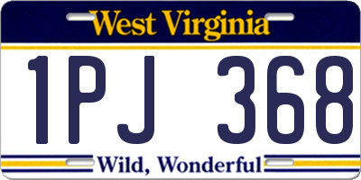 WV license plate 1PJ368