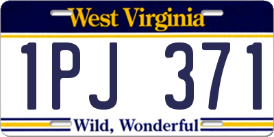 WV license plate 1PJ371